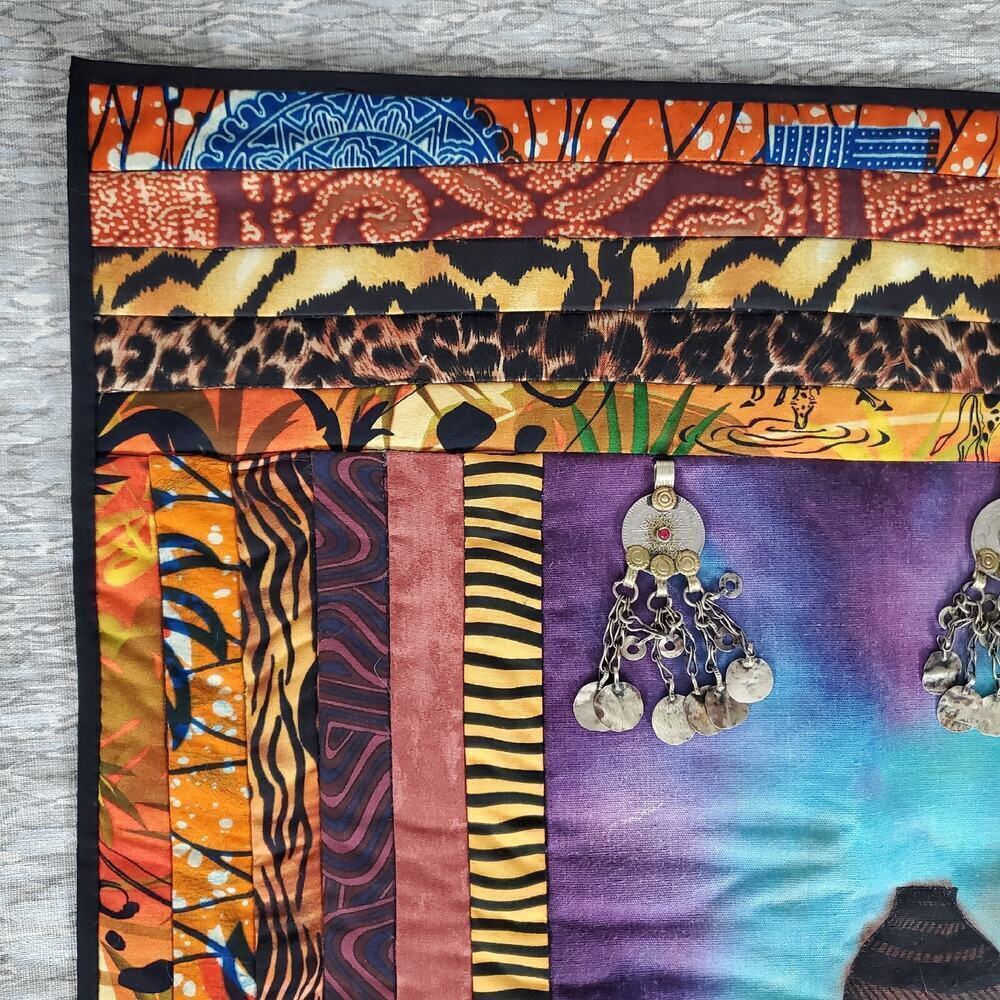 Beautiful Quilted Art Wall Hanging signed by Artist - The Water Carriers - Picture 8 of 15